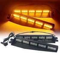 Autron 34/" 32W LED Emergency Warn Visor Deck Split Strobe Light Bar Amber White