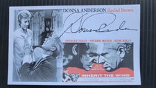 "INHERIT THE WIND" DONNA ANDERSON AUTOGRAPHED 3X5 INDEX CARD