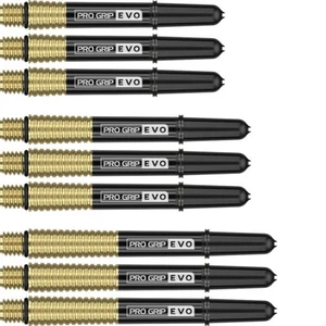 Potencias/ejes de dardos Pro Grip Evo AL dorados y negros de Target - Imagen 1 de 4