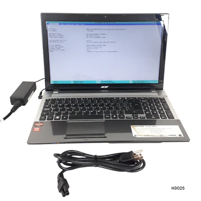 Acer Aspire V3-551 15.6" Laptop AMD A8-4500M 320GB HDD BOOTS/BIOS NO OS H3025 - Image 1 of 4