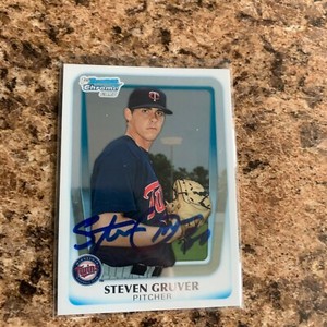 Steven Gruver Signed 2011 Bowman Draft Chrome Rc Auto Minnesota Twins