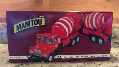 OFFICIAL 1:34TH SCALE REPLICA FIRST GEAR MANITOU CONST. CO. 1998 MACK R-MODEL  - Image 1 of 4
