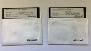 Microsoft MS-DOS 6.2 Step-Up Operating System Upgrade 5.25" Floppy Setup Disks - Picture 1 of 5