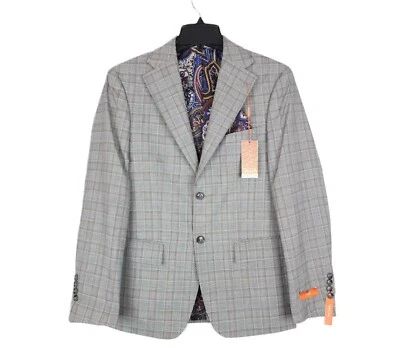 Traje de lana ajustado Tallia para hombre chaqueta separada marrón crema B4HP $425 Foto 1 de 3