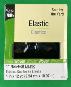 NEU Dritz 94078 nicht Rolle gewebt elastisch, schwarz, 1 Zoll mal 12 Yard - Bild 1 von 4