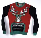 Ugly Christmas Sweater Mens S Christmas Tree Reindeer Light Up Motion Sensor NWT