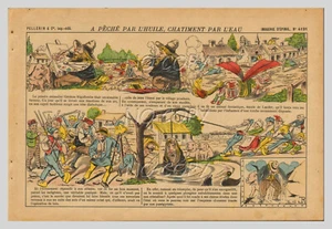 image imagerie d'épinal 4191 A PêCHé par L'HUILE CHATIMENT par L'EAU par R - Picture 1 of 1