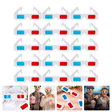 40pcs 3D Paper Glasses Red/Cyan Cardboard for Movies/Magazines/Books