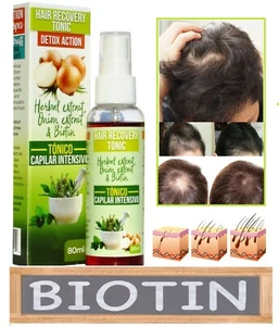 Biotin Hair Growth TONIC Strong Hair Men & Women Herbal Extract 1 bottle 2oz - Picture 1 of 5