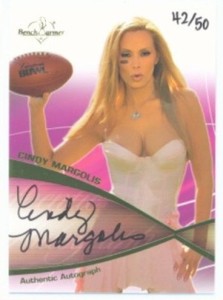 CINDY MARGOLIS RED BACK AUTOGRAPH #42/50 BENCHWARMER SIGNATURE SERIES 2008