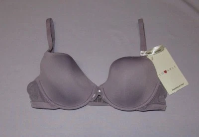 ADORABLE SUJETADOR 32B CON AROS MORADO CENIZA SIN RELLENO COPA SUAVE NUEVO CON ETIQUETAS ULTRA LIGERO Foto 1 de 2