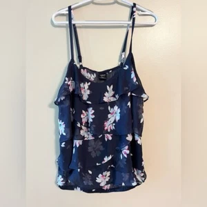 Torrid Cami Bluse blau Blumen Rüschen Stufen Größe 1 1X XL - Bild 1 von 7