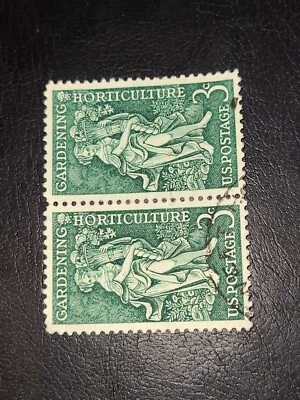 US Scott #1100 1958 3c Gardening Horticulture Stamps Used Pair -#2278 - Image 1 of 3