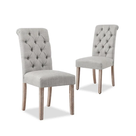 Set of 2 dining room sets Gray dining chairs Solid Wood kitchen chairs Cover