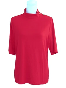 Talbots rot Ellenbogenlänge Ärmel Mockneck Top Größe Large neu mit Etikett - Bild 1 von 9