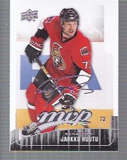 2009-10 Upper Deck MVP Senators Hockey Card #96 Jarkko Ruutu