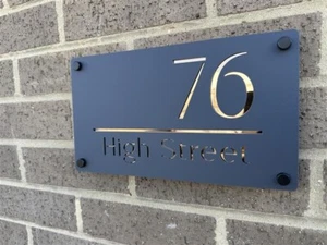 House Number Plaques Personalised Door Numbers Door Signs Custom Number Plate - Picture 1 of 5