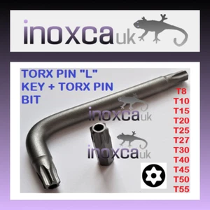 TORX PIN AGUJERO DESTORNILLADOR BROCA DE INSERCIÓN 25mm + "L" FORMA TORX PIN LLAVE ALLEN CR-V TX - Imagen 1 de 2