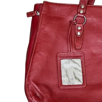 Maletín acolchado grande de cuero Buxton rojo rico para computadora portátil carpeta de archivos bolso de hombro Foto 1 de 4