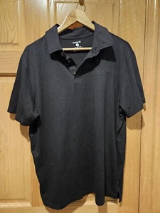 Vintage Pacsun Hurley Button Up Polo T-Shirt Black Size Large - Picture 1 of 4