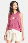 NWT FREE PEOPLE Crinkle Printed Look Through Top in Fruit Punch Combo $68 - M