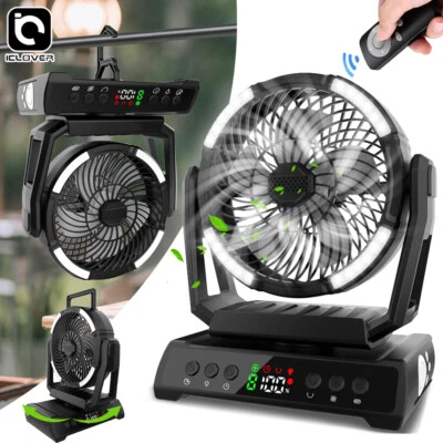 20000mAh Camping Fan With Light Lantern Battery Powered Portable Head Rotation - Image 1 of 4