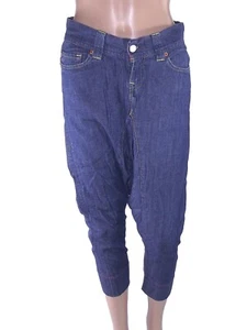 Nolita Pantalone Jeans Donna 40 W26 Eu36 S Small Blu Denim Scuro Harem Capri - Imagen 1 de 13