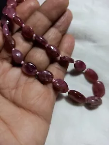 Natural Pink Tourmaline Gemstone Oval Smooth Beads 127 Carat 11'' Necklaces - Picture 1 of 7