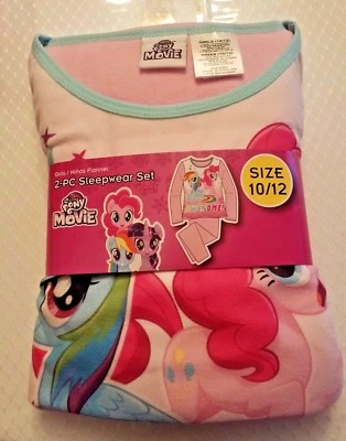  New Girls MY LITTLE PONY 2 piece Flannel Pajamas Sleepwear Set Size 10/12 Pink - Image 1 of 4