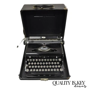 Macchina da scrivere manuale portatile Royal Model O Touch Control nero lucido in custodia - Foto 1 di 12