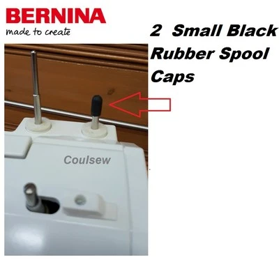 2 x BERNINA SEWING MACHINE BLACK RUBBER SPOOL PROTECTION CAP   - Image 1 of 2