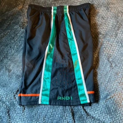 Pantalones Cortos de Baloncesto AND 1 One Para Hombre Grandes Ligeros 11 en Gris Teal Naranja Foto 1 de 4