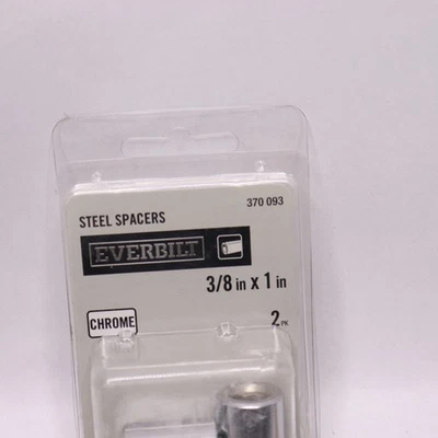 (2-Pk) Everbilt Composite Fasteners Spacers Steel Chrome 3/8" x 1" 370093