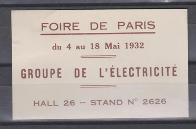 Poster Stamps, Cinderellas, Vignettes. FRANCE 1932 - Foire de PARIS - Photo 1/2