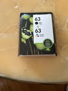 HP 63 Black and Tri-Color Ink Cartridge 2 Pack Unopened Expired July 2019 - Zdjęcie 1 z 1