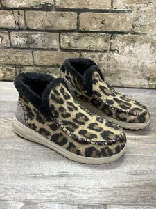 Hey Dude Damen-Stiefeletten mit Fleecefutter Größe 7 Leopardenmuster - Bild 1 von 5