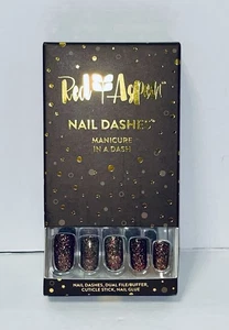 Red Aspen Press On Nails ~ Cinnamon + Cloves ~ Medium Square Nail Dashes NEW - Picture 1 of 4