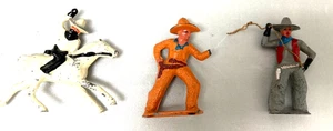 Vintage 3er Set bemalte Hohlblei Cowboy Figuren 3" UNVOLLSTÄNDIG - Bild 1 von 3
