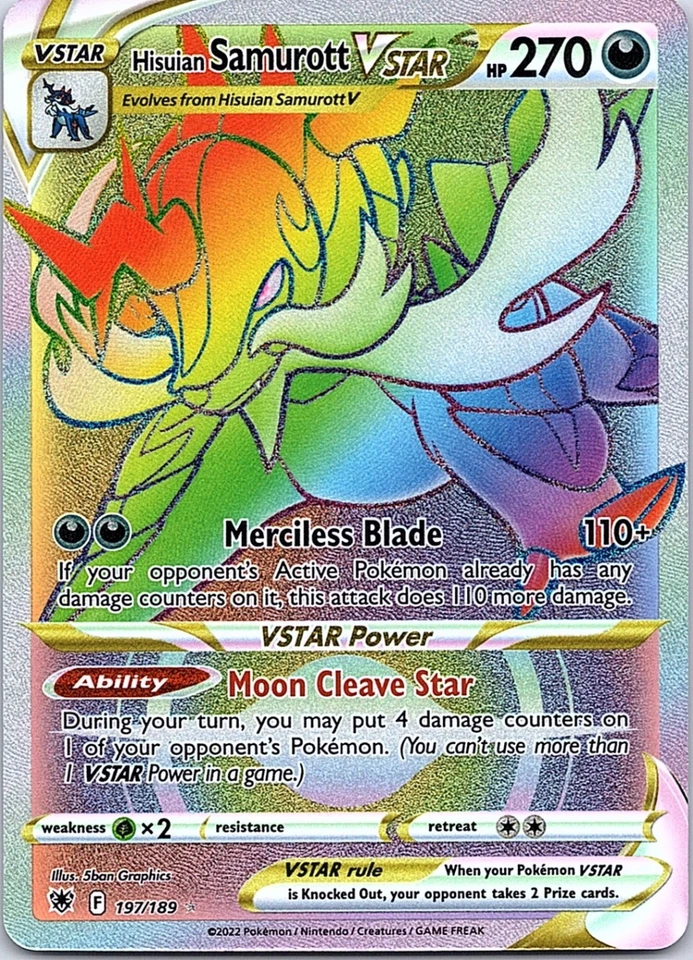 Hisuian Samurott VSTAR (Secret) 197/189 SWSH10: Astral Radiance Holo NM - Image 1 of 2