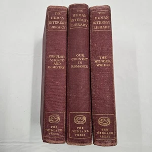 The Human Interest Library Hardcover Books 1914 Midland Press Set Of 3~See Notes - Imagen 1 de 24