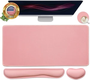 Large Mouse Pad and Keyboard Wrist Rest, Desk Pad for Keyboard and Mouse, 4-In-1 - Picture 1 of 7