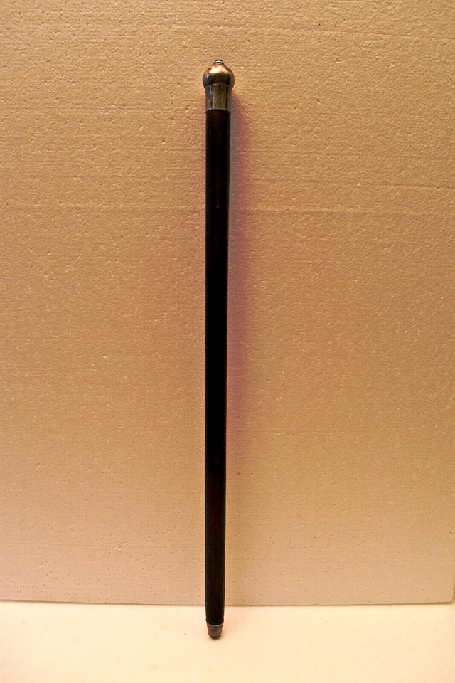 Bastão de caminhada antigo de pau-rosa prata montagens cabochão azul pedra bengala elegante - Imagem 1 de 4