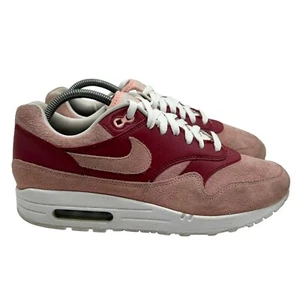 Nike Air Max 1 Men's Size 8.5 US 943756-900 Red White Suede Athletic Shoes - Picture 1 of 10
