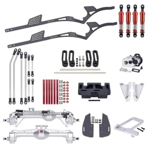 Carbon LCG Chassis Kit w/ Gearbox Shock Absorber for 1/10 RC Crawler SCX10 Capra - Picture 1 of 46
