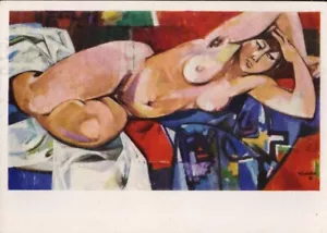 DDR-Ansichtskarte mit Ölbild "Liegender Akt" von Walter Womacka, gelaufen 1971 - Bild 1 von 1