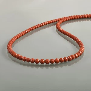 Collar De Damas Con Cadenas De Perlas Pequeñas Facetadas Red Jasper De 3Mm Y 18" - Imagen 1 de 6