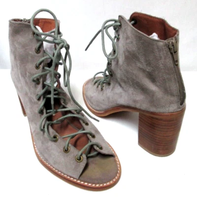 Jeffrey Campbell Cors Taupe Gamuza Con cordones Zapatos de salón Tacones Botines Talla 9.5 Foto 1 de 4