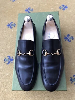 Gucci Loafers Leather Shoes Jordaan Black Horsebit Mens UK 6 US 7 EU 40 - image 1 of 4