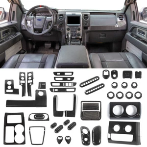 36x Interior Steering Console Trim Cover For Ford F150 Raptor 09-14 Carbon Fiber - Picture 1 of 18