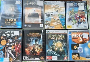 PC Game Uru Myst Tomb Raider Spore Bioshock Flight Simulator Star Wars Red - Picture 1 of 18